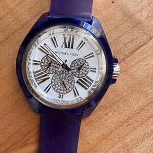 Michael Kors Blue Watch with Crystal Details